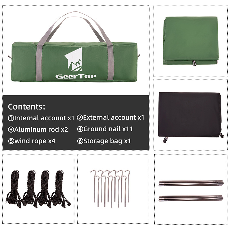 Picture of Camping Tent Double Double Tent Sunscreen Outdoor Tent Anti-Rainstorm Hiking Tent Two-in-One