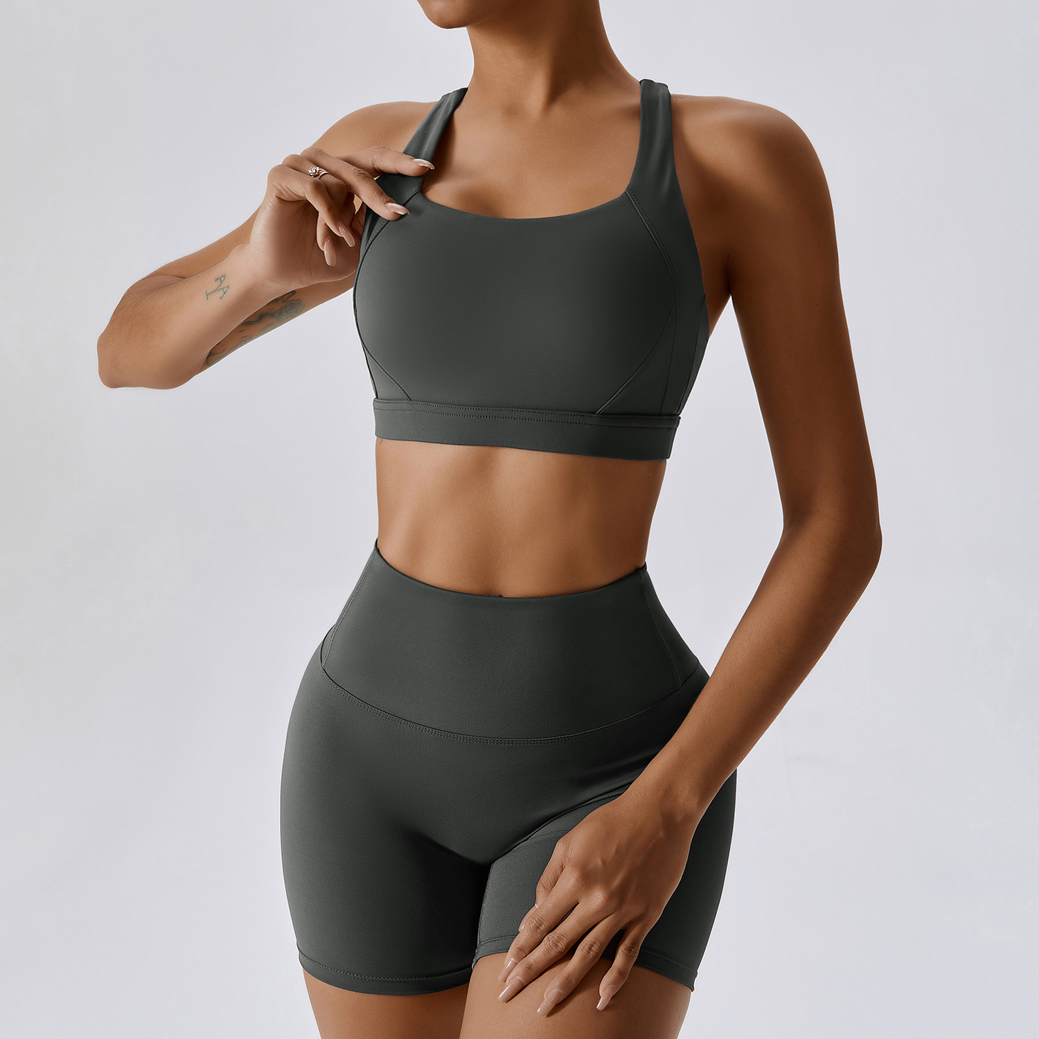Picture of Spring Naked Sense Quick-drying Yoga Suit Women's Professional Gym Training Morning Run Sports Fitness Suit 8047
