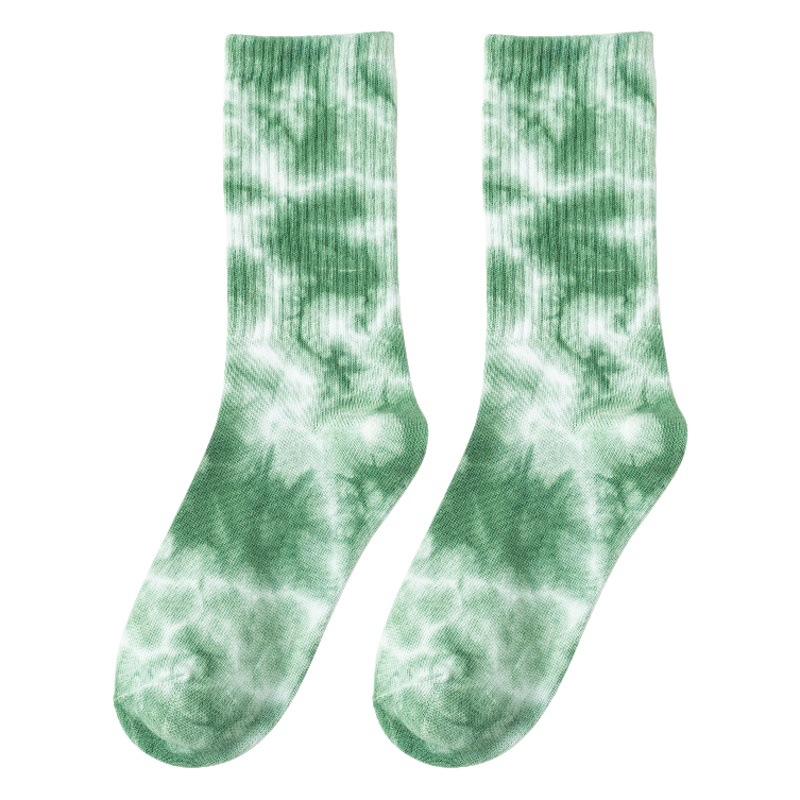 Tie-Dyed High-Top Cotton Socks for Men, Large Size Street Trendy Socks, High-Top Cotton Socks, Colorfulful Sweat-Absorbent Breathable Socks, Comfortable