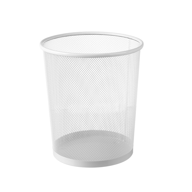 Picture of Metal Mesh Office Round Trash Can Household Wrought Iron Large Trash Basket Kitchen Storage Bucket Wholesale