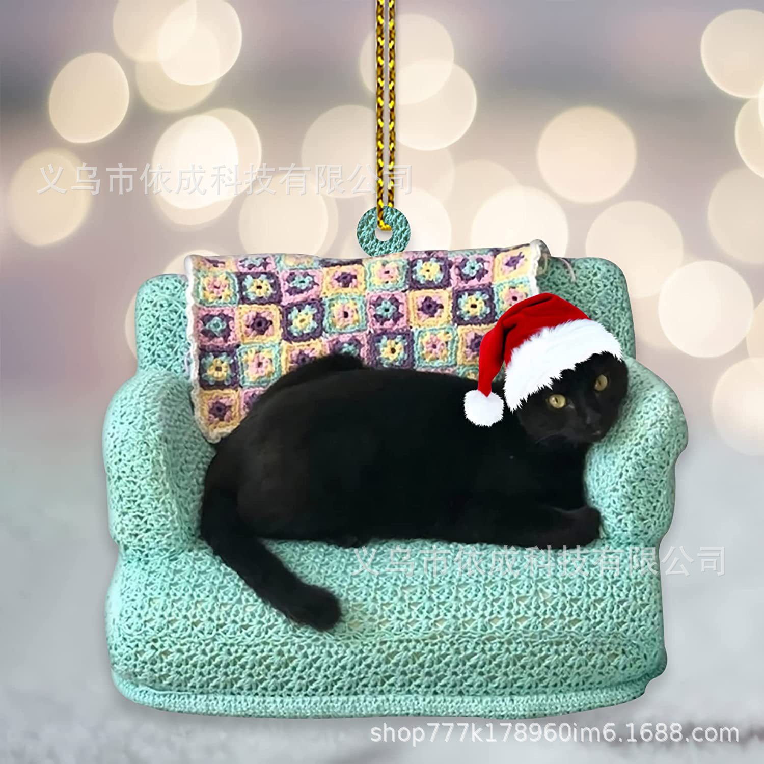 Cross-border New Acrylic Material Black Cat Christmas Decorations-Halloween Decorations-