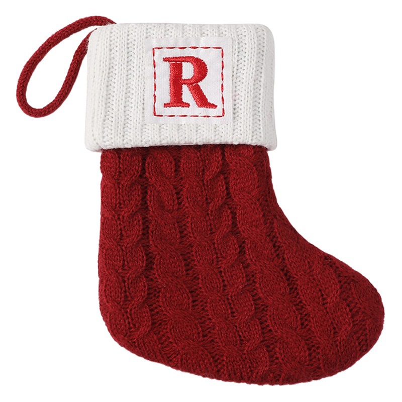 Foreign trade Christmas decoration supplies personalized letters Small size knitted socks children's candy socks Christmas tree dining table dress up