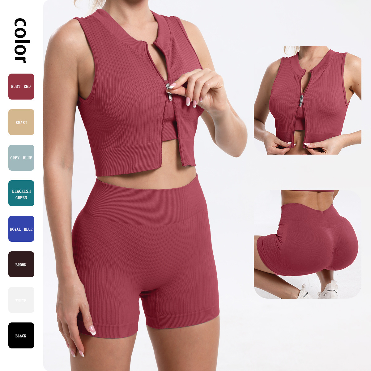 Autumn and Winter New Women's Yoga Clothes Sports Running Fitness Bra Vest Shorts suit Slimming Breathable Quick-drying