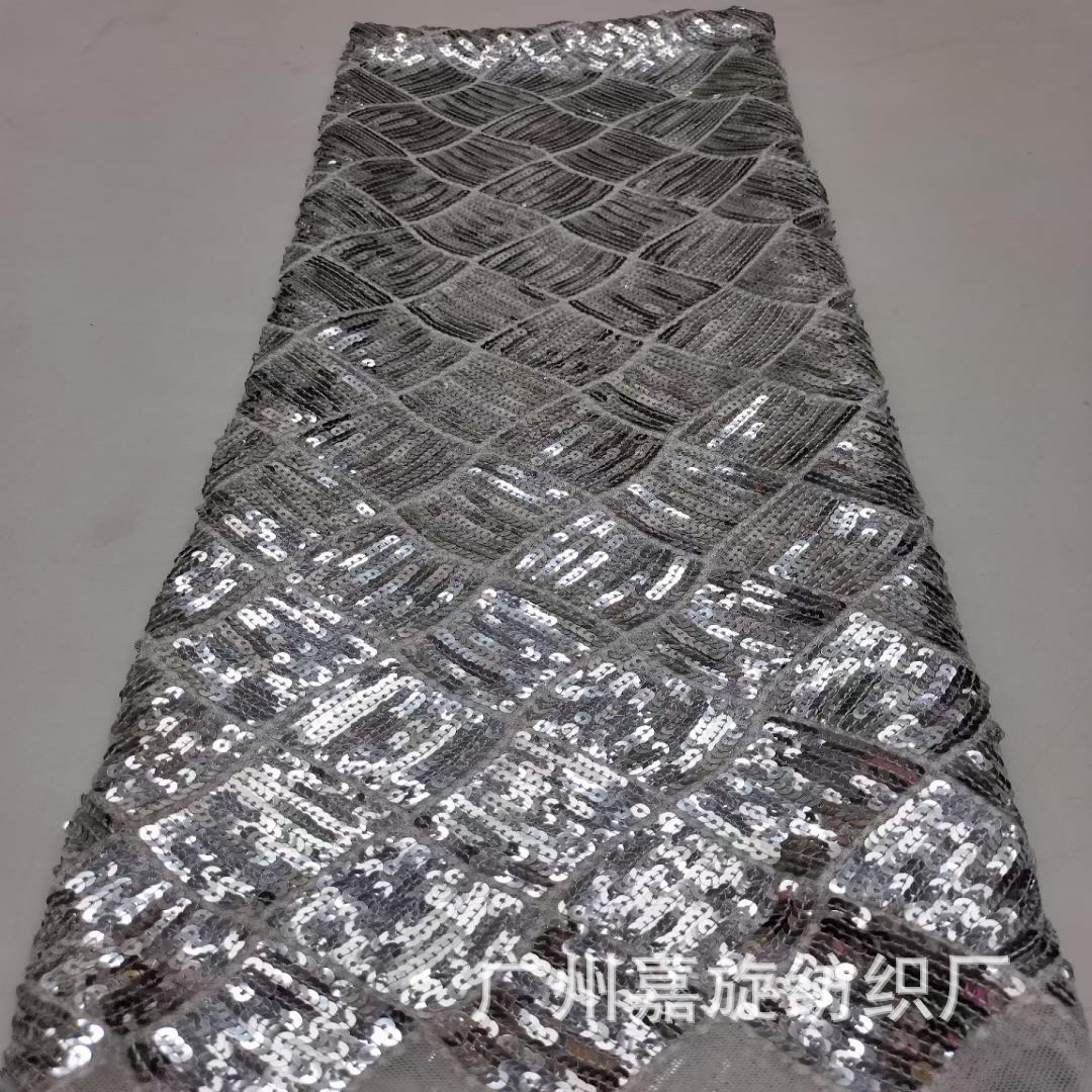 Elastic mesh Plaid sequin fabric new crystal sequin children's clothing dress performance clothing coat accessories