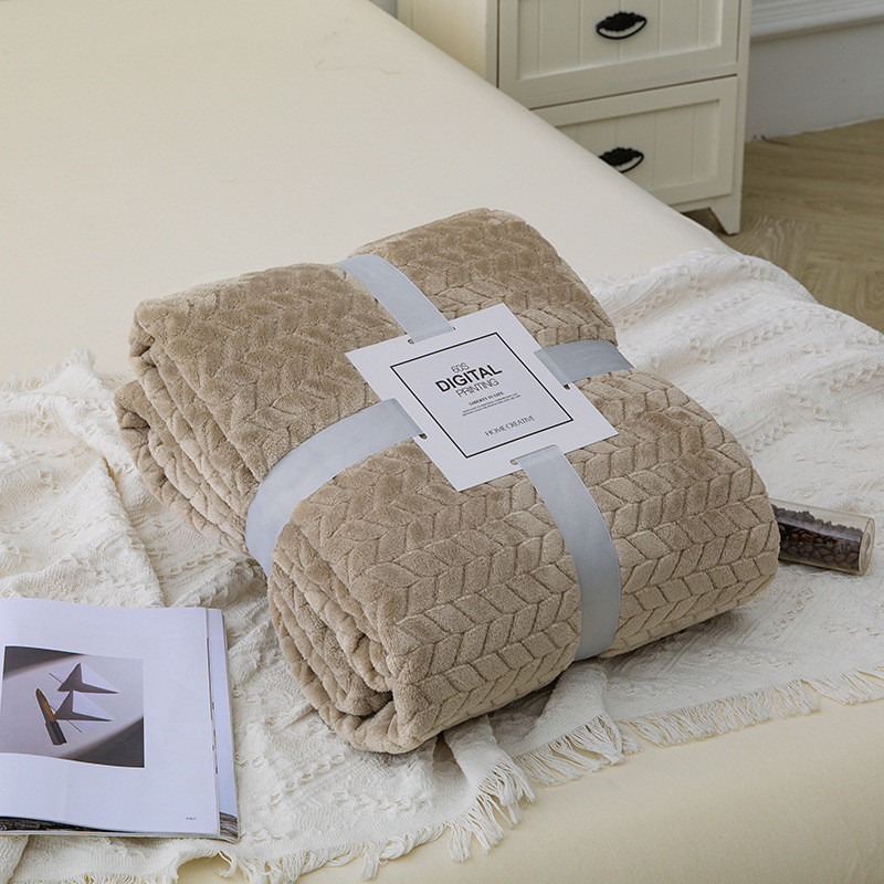 Picture of Blanket Blanket Flannel Blanket Single Blanket Embroidered Knee Blanket Office Coral Blanket Small Blanket