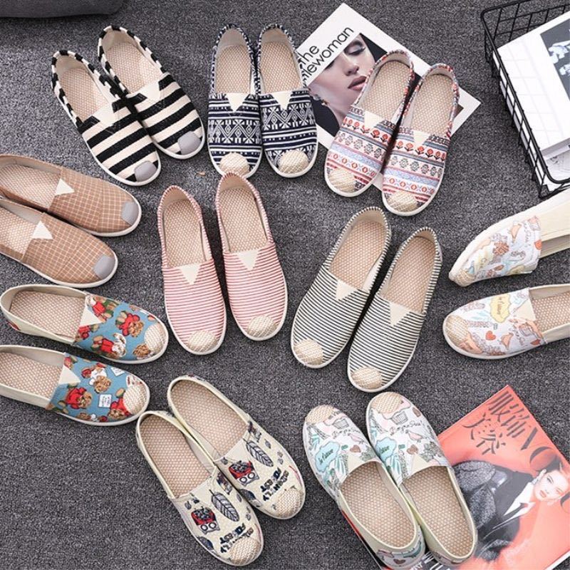 Spring New Style Old Beijing Cloth Shoes Women's Soft-Soled Lazy Shoes Canvas Foreign Trade Shoes Fisherman's Shoes Korean Version Versatile