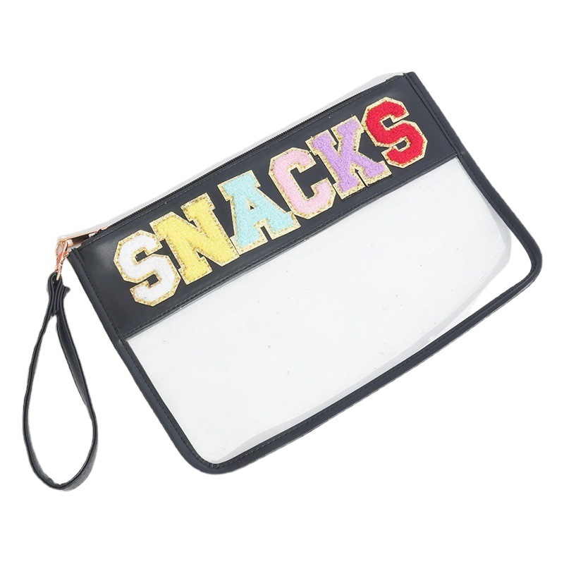 Foreign Trade Explosions Amazon Letter Embroidery Cosmetic Bag Waterproof Transparent Large Capacity Toiletry Bag Candy Storage Cross-Border