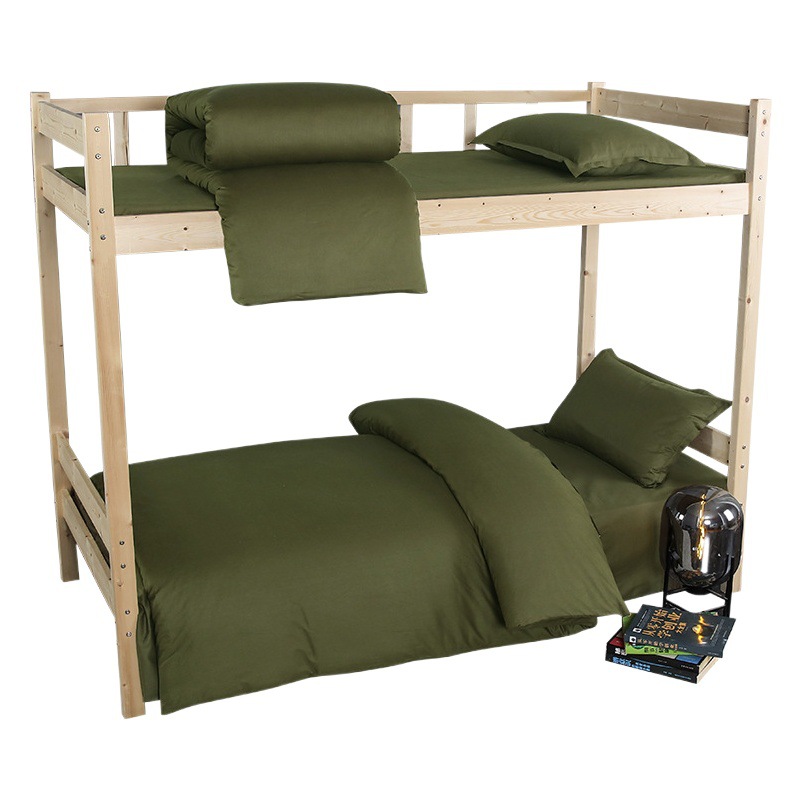 Three-Piece Bed Bed Sheets and Quilt Cover Set Military Green Student Dormitory Six-Piece Set Pure Cotton Quilt Cover Disaster Relief College Student Bedding