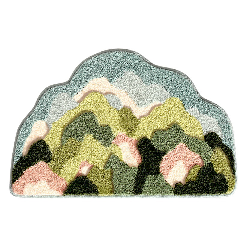 High and Low Hair Bathroom Non-Slip Floor Mats, Special-Shaped Creative Flocked Foot Mats, Home Bathtub Mats, Strong Water Absorption and Skin-Friendly Carpets