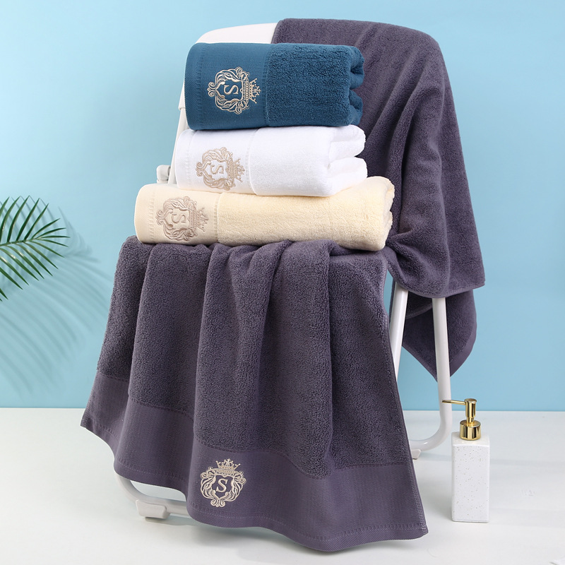 Picture of Business gifts towel wholesale cotton thickened foreign trade adult bath towel household do not drop hair embroidery logo custom
