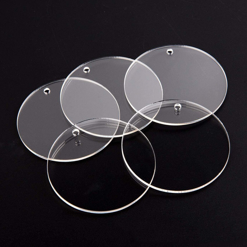 Picture of Transparent acrylic disc blank goo card cross-border handmade round embryo keychain piece decorative DIY pendant