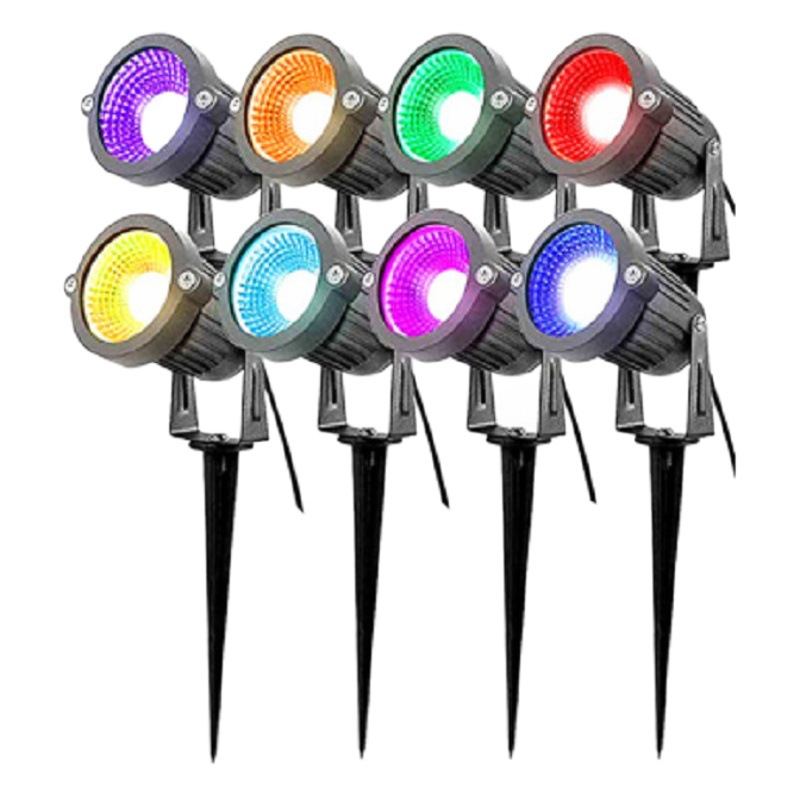 Cross-border outdoor waterproof COB tree lamp 3w purple colorful remote control RGB garden villa courtyard tree lamp wholesale