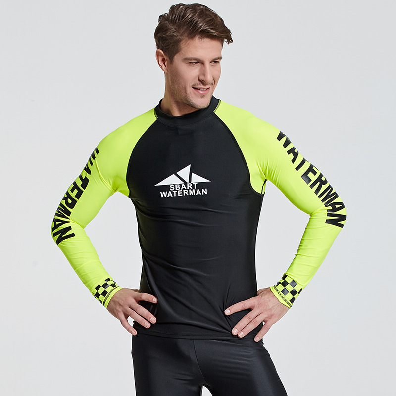 Picture of Sharbat men's long-sleeved diving suit sun protection swimsuit quick-drying jellyfish suit top snorkeling slim diving swimsuit