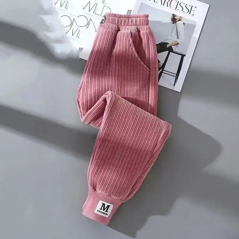 Picture of 2024 New Girls' Fleece-Lapped Pants Children's Pants Autumn and Winter Big Children's Western Style Pants Sports Casual Trendy Trousers