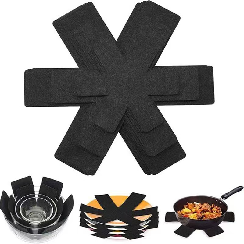 Amazon Thickened Felt Pot Mat Non-slip Heat Insulation Pad Non-woven Non-stick Pot Hexagonal Protective Pad Absorbent Placemat