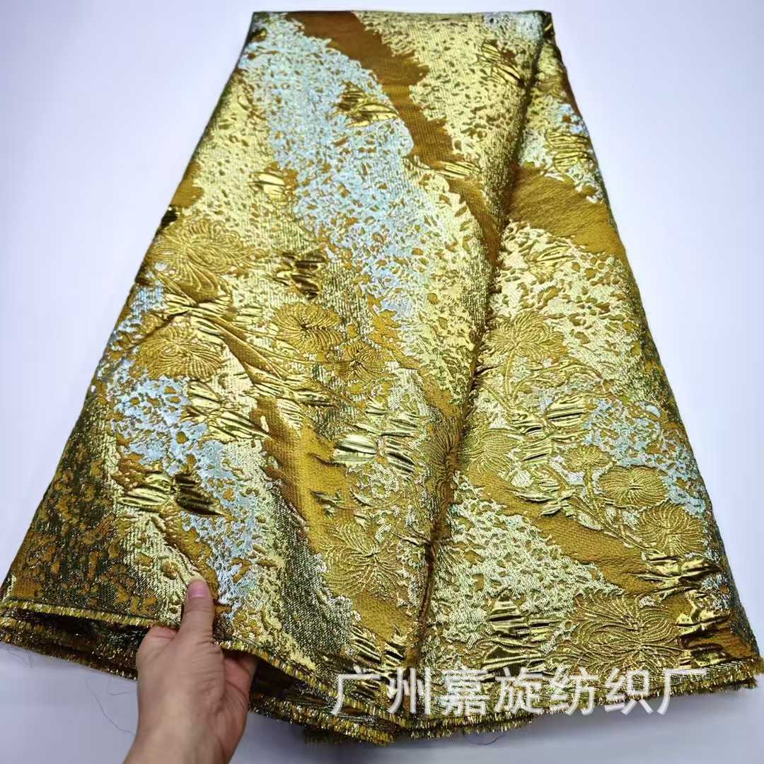 Vintage Dark Pattern Gold Silk Stereo Gold-plated Embossed Clothing Jacquard Fabric Fashion Costume Children's Clothing Tutu Skirt Fabric