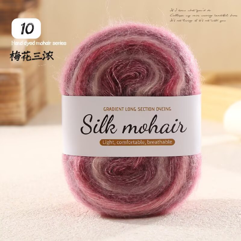 Picture of Gradient cake, silk segments, dyed mohair yarn balls, hand-knitted wool sweaters, scarves, hats, DIY shawl lines