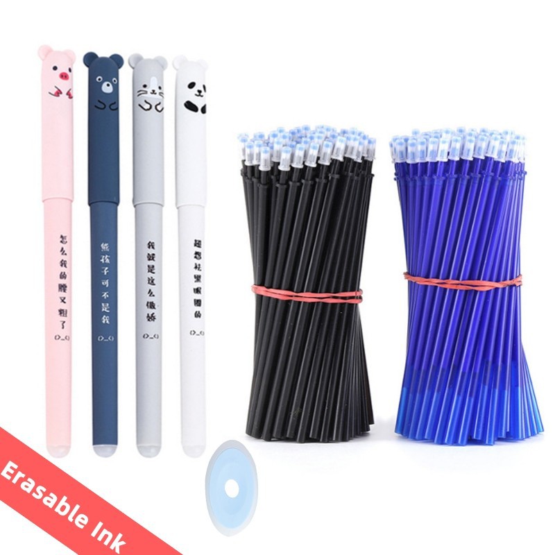 Cartoon Erasable Pen Needle Tube Hot Erasable Easy to Eliminate Magic Erasable Pen School Pen Writing Cute Stationery
