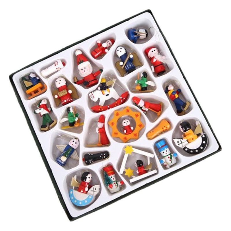Creative Christmas decoration Christmas decoration wooden small pendant Puppet Christmas tree pendant small accessories