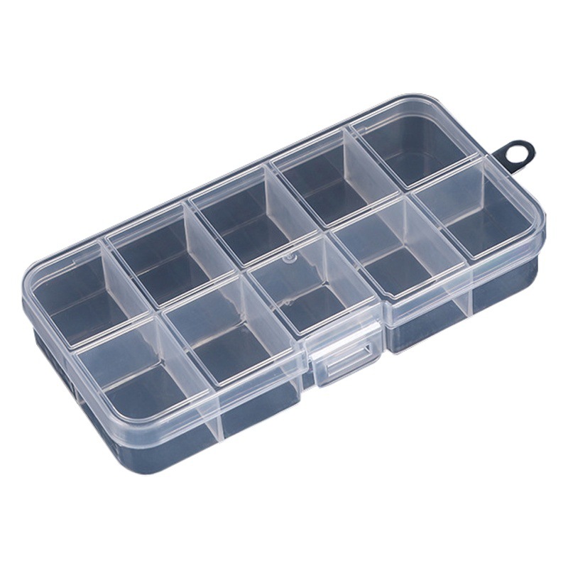 New small 10 grid manufacturers wax DIY grid fixed storage box with lid plastic box jewelry five-claw buckle packaging box