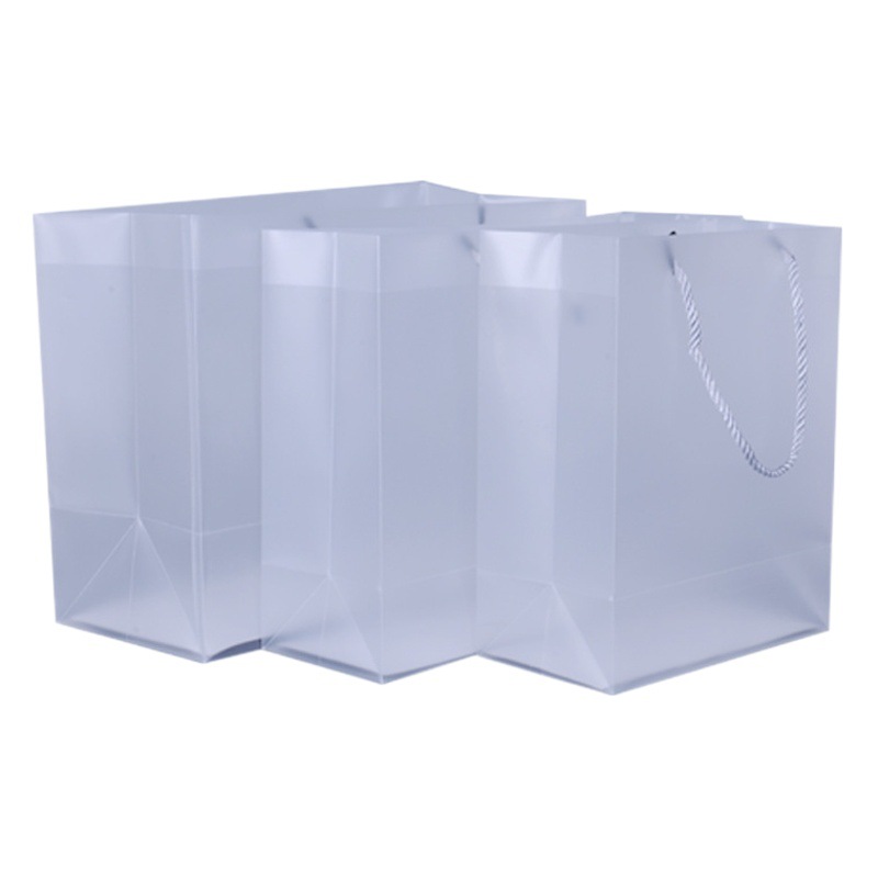 Pvc Transparent Handbag Pp Frosted Plastic Birthday Gift Bag Wedding Candy Gift Gift Packaging Bag Ready in Stock
