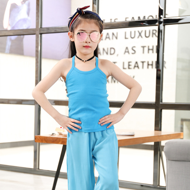 Picture of Children's Cotton Boys' I-shaped hurdle girls' small camisole children's underwear summer girls' bottoming shirt