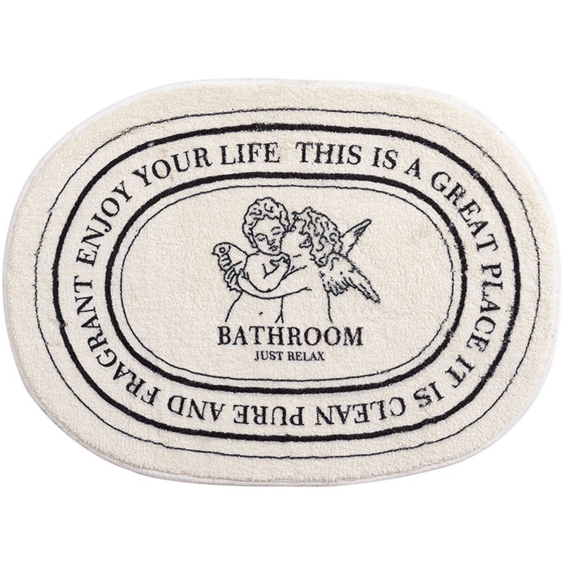 Spot simple style English letters imitation cashmere floor mat cartoon pattern bathroom bedroom absorbent soft printing mat