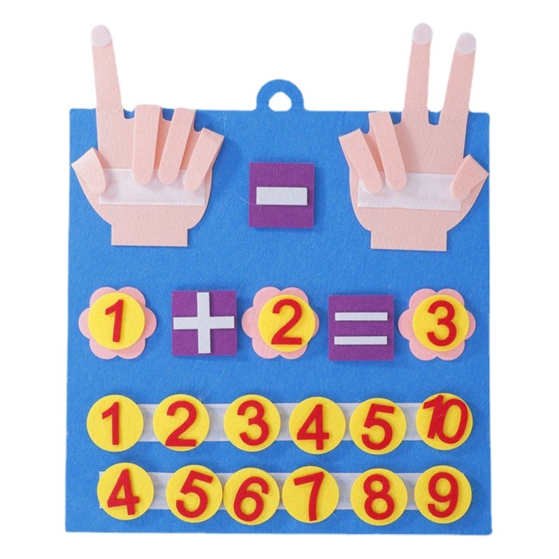 Cross-border in stock children's cartoon felt busy board diy creative early education toy finger arithmetic felt learning board