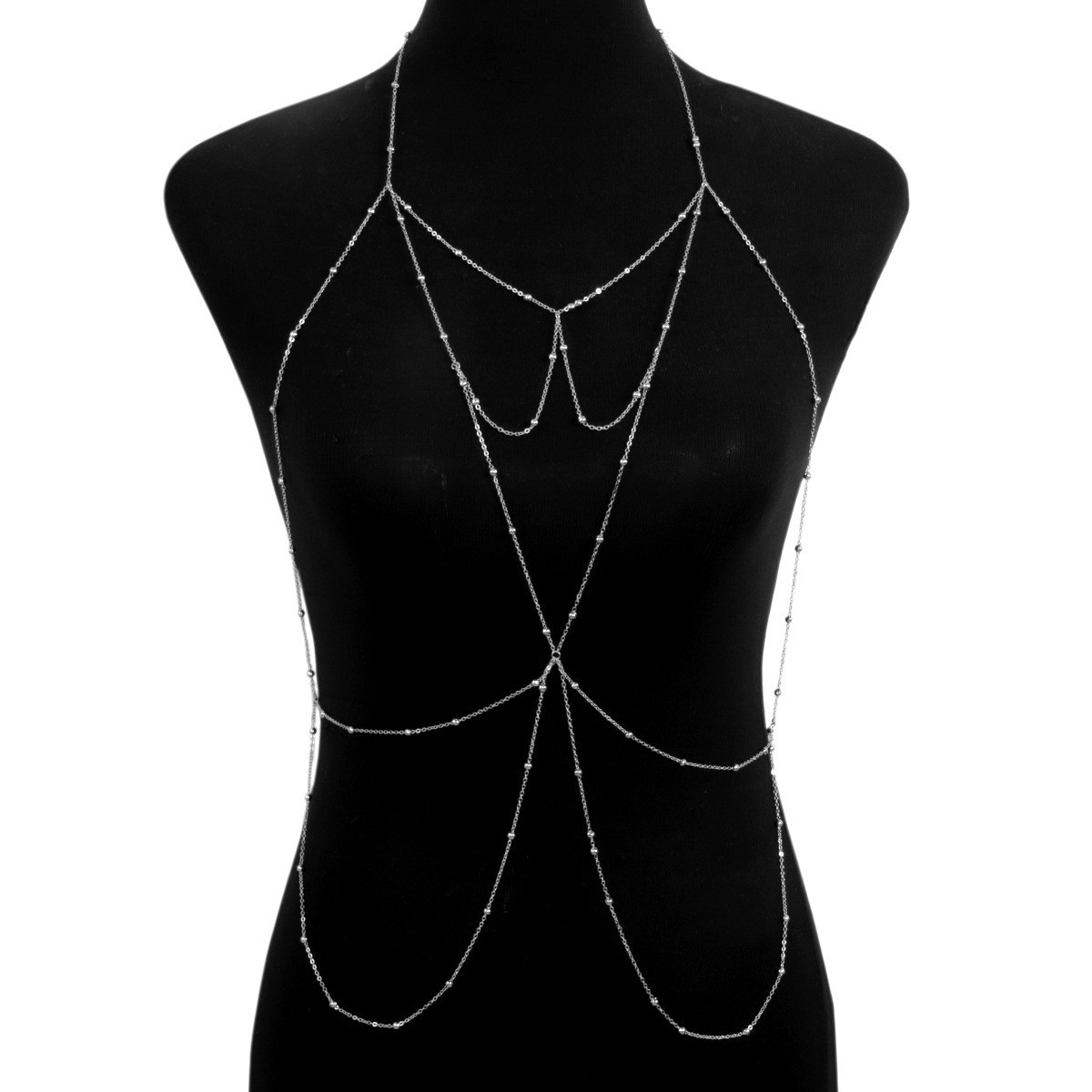 Picture of Chest Chain Jewelry Pure Desire Internet Celebrant Same Style High-end Fashion All-match Sexy Flash Diamond Pendant Body Chain Necklace