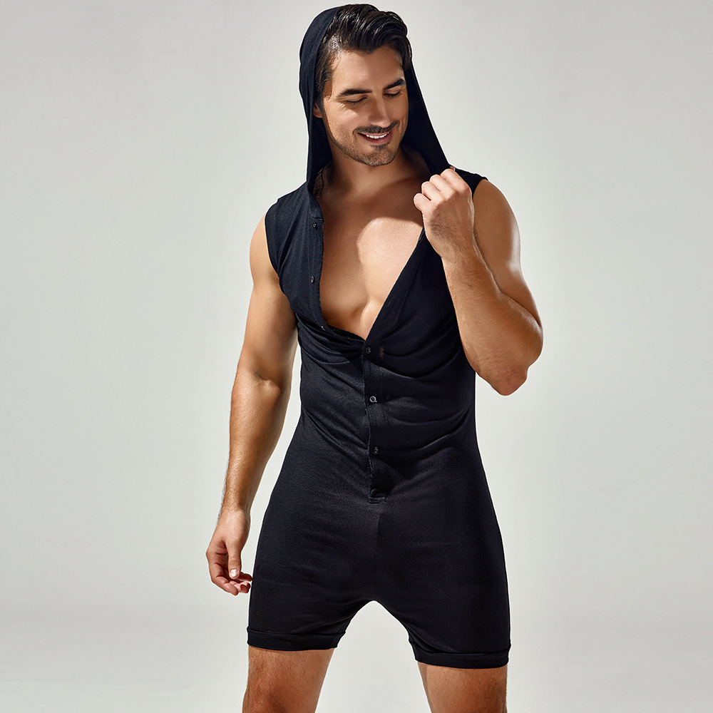 Tauwell New 2023 Men's One-Piece Vest European and American Style Fitness Clothes Men's Home Clothes Personalized Jumpsuit