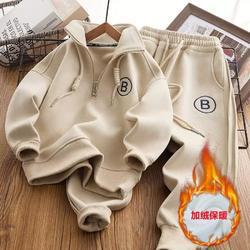 Children's sweater sports suit 2024 new large children's western style boys loose clothes fat children's spring and autumn winter