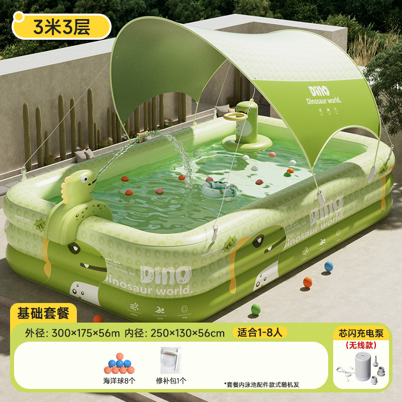 Picture of Jiashu Swimming Pool Home Outdoor Large Inflatable Pool Thickened Plastic Baby Baby Children Inflatable Swimming Pool