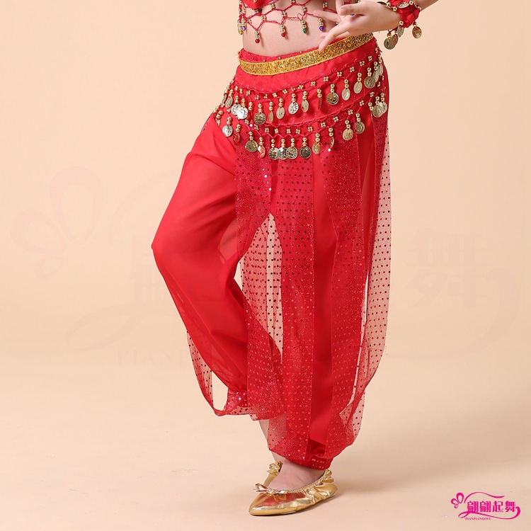 New Children's Indian Dance Performance Xinjiang Dance Folk Dance Belly Dance Children's Performance Pants Kids Highlights Pants