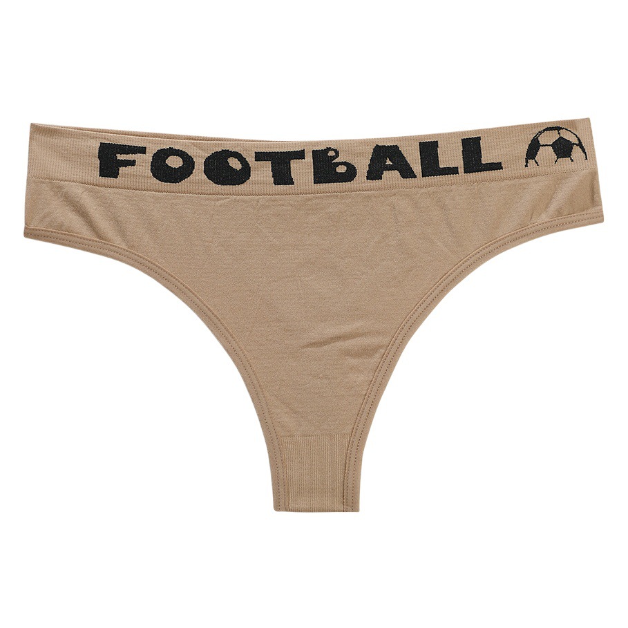 European and American thong women's seamless women's sports underwear solid color waist sexy Fookball girls underwear 1121