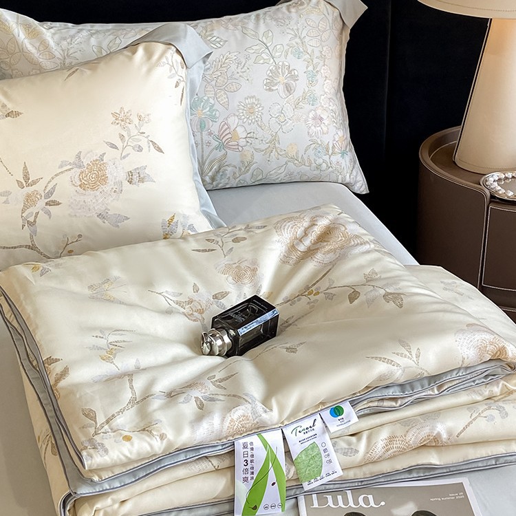 Picture of 2025 New Summer Fresh Summer Quilter Four-piece Light Luxury High-end Tencel Cool Summer Quilter Ice Silk Air Conditioned Quilter