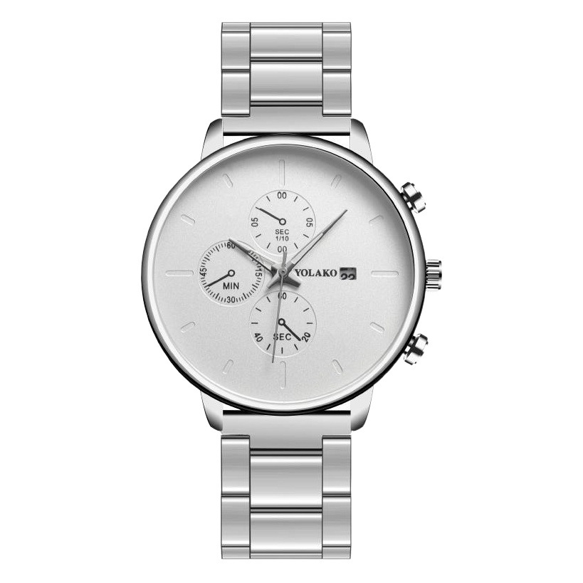 Factory spot wholesale foreign trade explosions European and American fashion three-eye calendar men's watch men's watch quartz steel band Men's