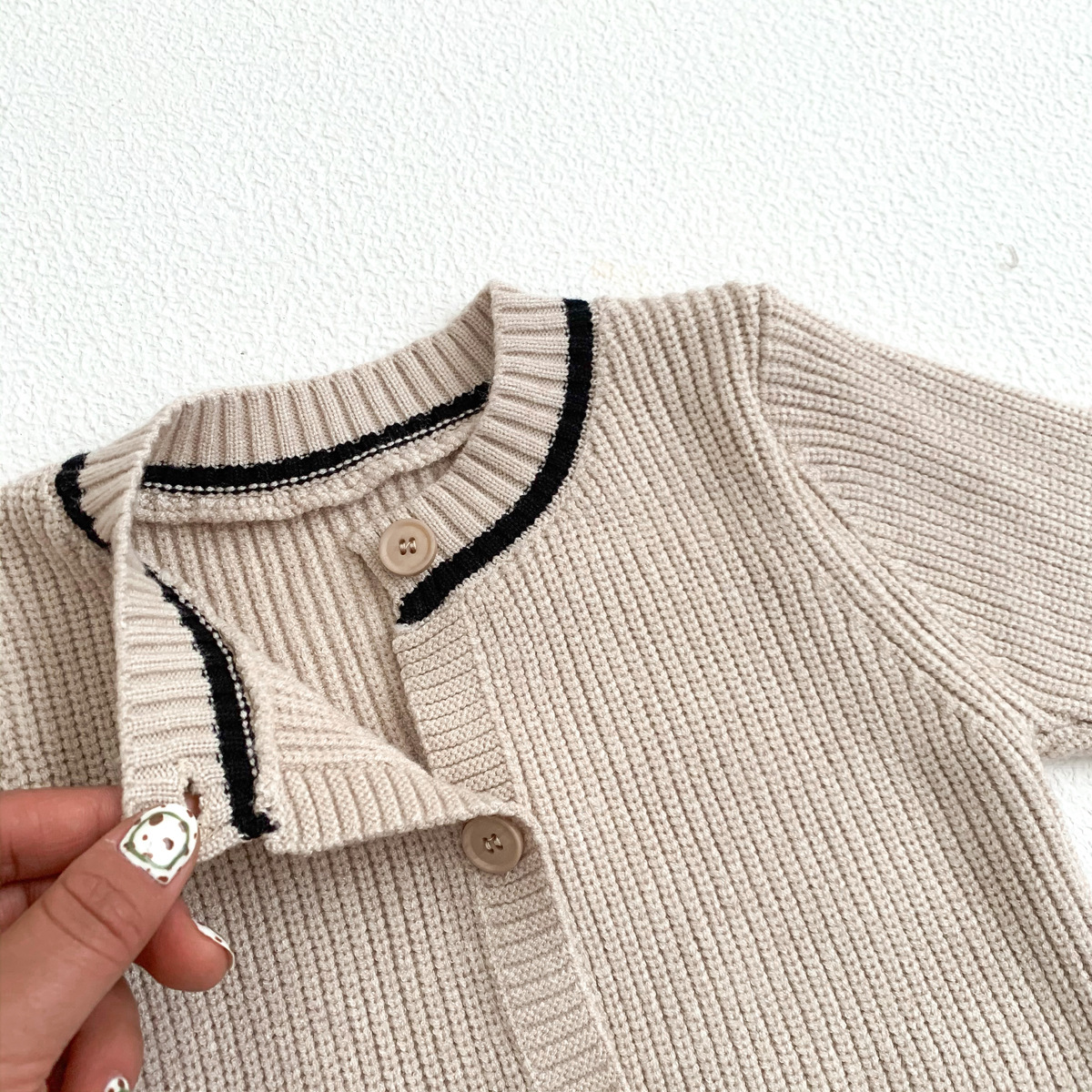 Picture of Children's Autumn and Winter Knitted Coat ins Korean Style Baby Soft Sweater Cardigan Newborn Boy and Girl Baby Coat
