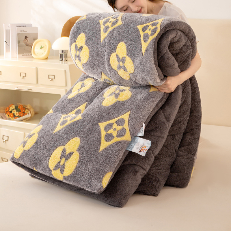 Picture of Lamb Velvet Quilt Winter Quilt Milk Velvet Coral Velvet Spring & Fall Quilt Student Dormitory Single Quilt Quilt Core Does Not Shed Lint