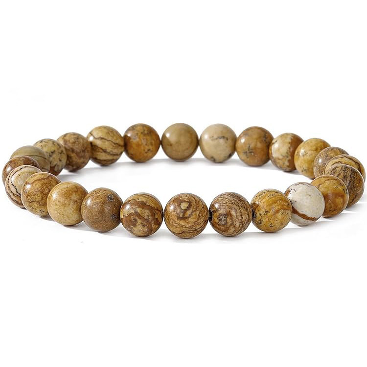 Picture of Zhou Lianfa 32 Color Amazon Crystal Agate Tiger Eye Bracelet Fashion Simple Single Circle Round Bead Cross-border Bracelet Batch