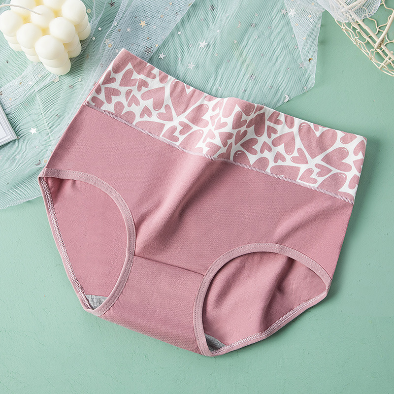 Picture of Japanese Style Women's Pure Cotton Printed Large Size 7A Seamless Antibacterial Tummy Control Cute Girl Triangle Student Panties