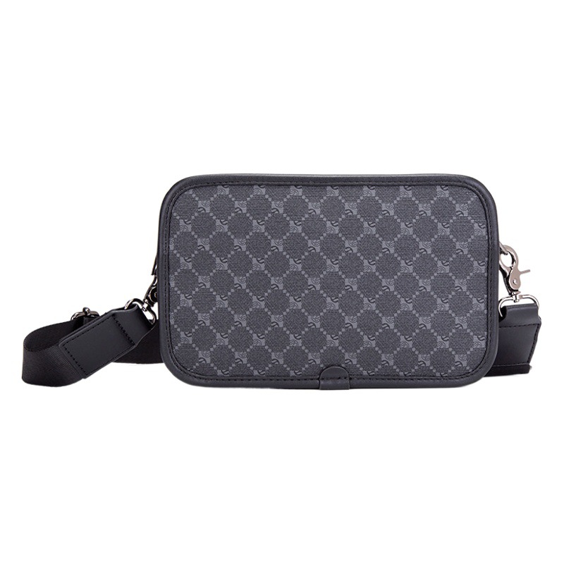 2023 National Fashion Shoulder Bag Outdoor Plaid Small Satchel ins Men's Crossbody Bag Commuter Small Square Bag Men's Bag