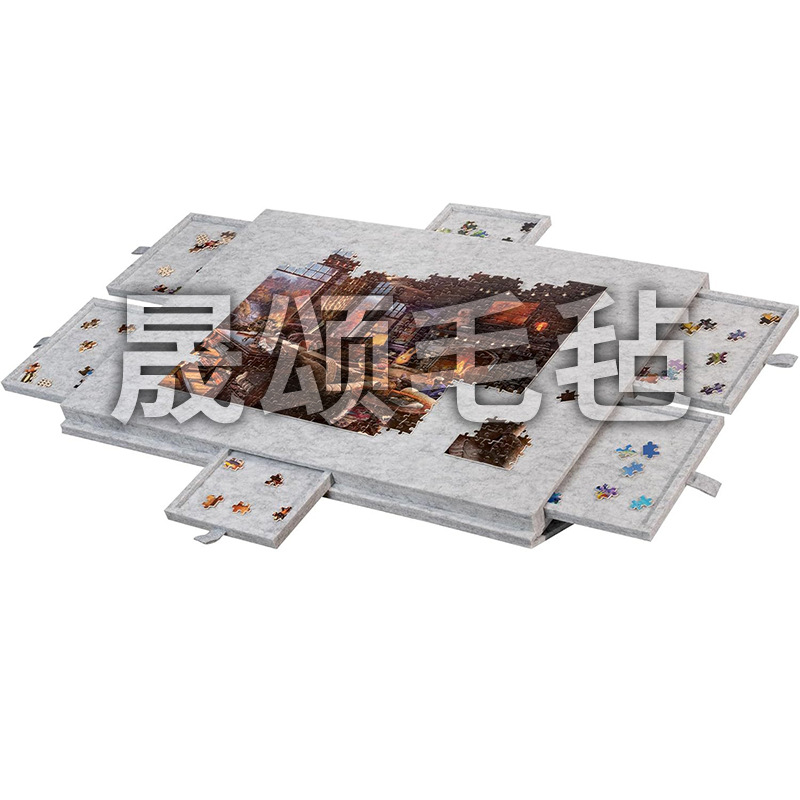 New Cross-Border Puzzle Table Board with Bracket Cover 6 Drawers Portable Kidsren's Puzzle Classification Board Puzzle Table Board