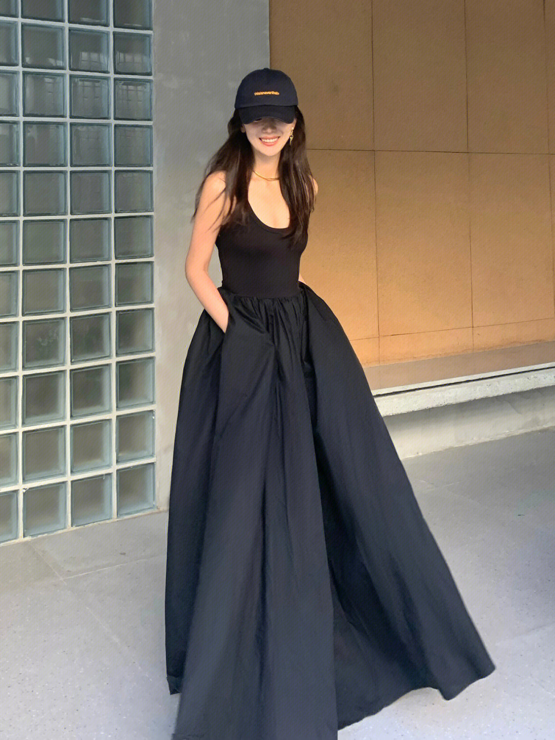 Hepburn Style Small Black Dress French Style Platycodon Grandiflorum High-grade Sleeveless Vest Long Dress Black Sling Dress Women's Summer