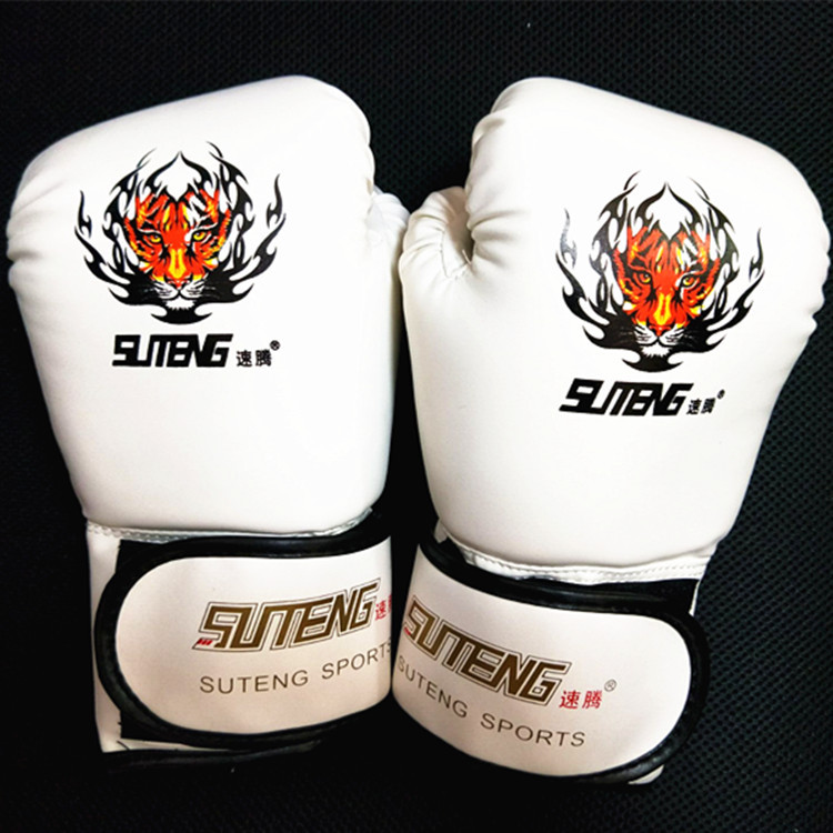 Sagitar Tiger Pattern Boxing Gloves Adult Liner Sanda Fighting Training Gloves White Breathable Adult Type