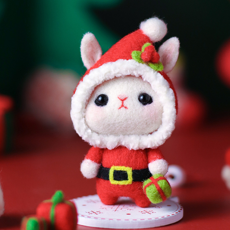 Picture of Little White Rabbit adult handmade diy creative gift hands-on sewing homemade material package wool felt pokes
