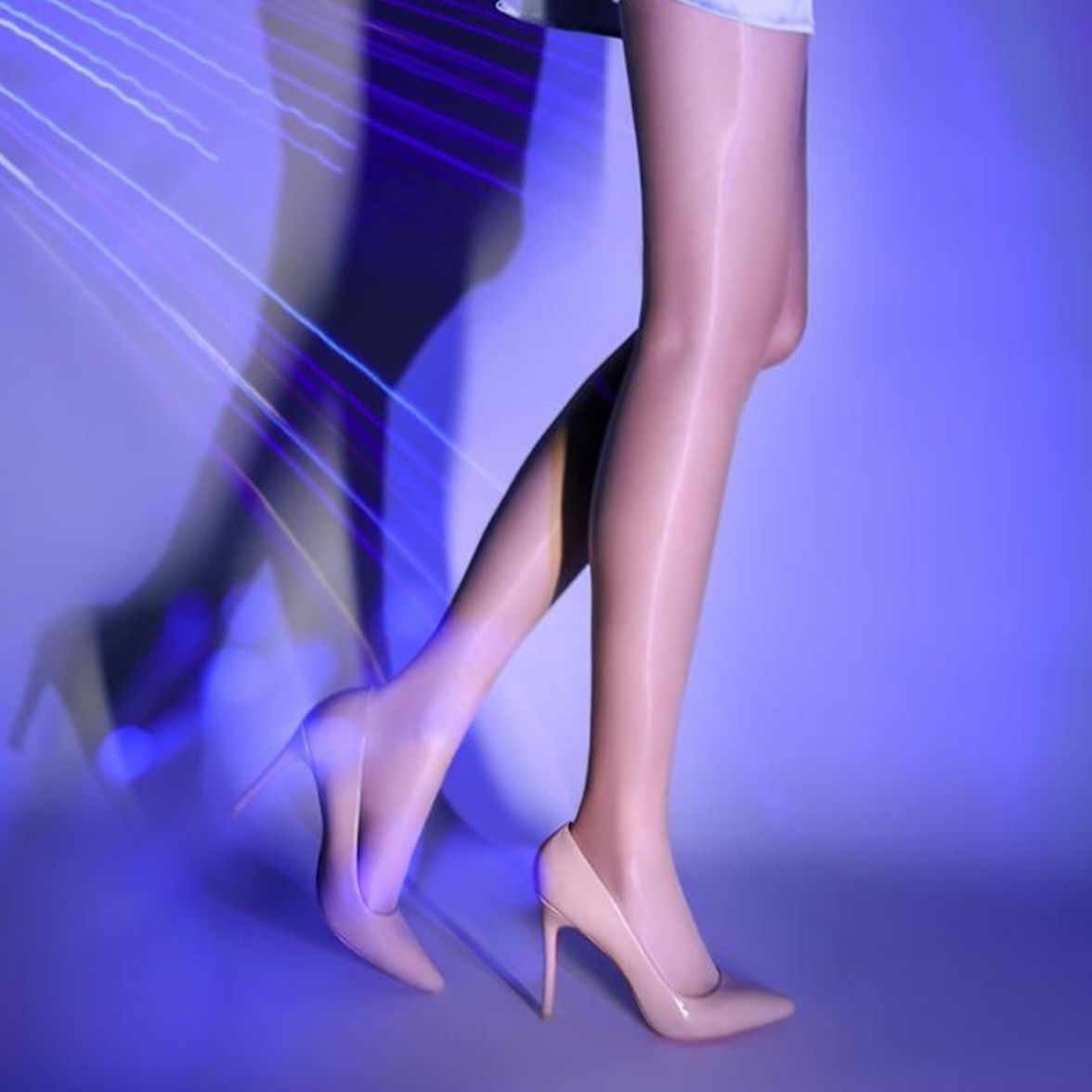 Picture of YH Aurora Oil Bright Reflective Seamless 360 Pantyhose 0d Transparent New Summer Anti-hook Black Silk Stockings for Women