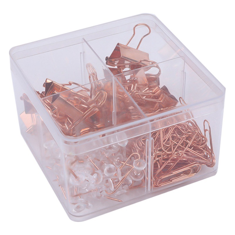 Rose gold multi-functional combination paper clip suit long tail clip I-shaped nail dovetail clip student office data clip