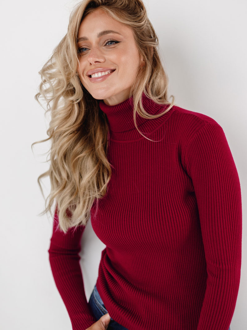 Picture of Cross-Border Turtleneck Knitwear Knitted Bottoming Shirt European and American 2025 Amazon Autumn Knitwear Turtleneck Pullover Knitwear for Women