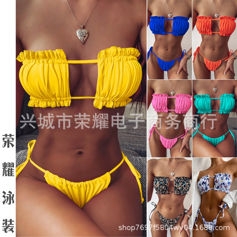 European and American New Foreign Trade Bikini Swimsuit Women's Cross-border Sexy Split Swimsuit Three-point High-end Swimsuit