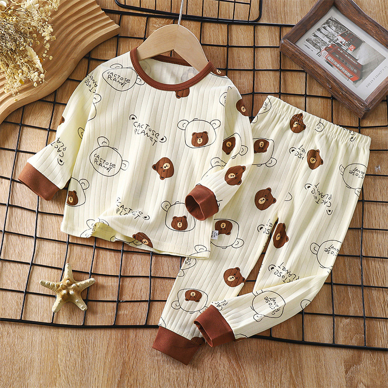 Picture of Children's Cotton Underwear Set, New Autumn Style, Baby Boys' Loungewear, Girls' Pajamas, Autumn Clothes and Pants, Children's Clothing